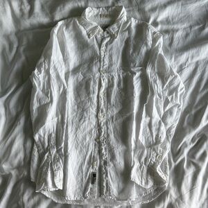 J. Crew White Linen Button Down Shirt